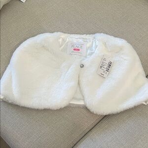 The Children's Place|  Ivory Faux Fur Shrug| Size 5T